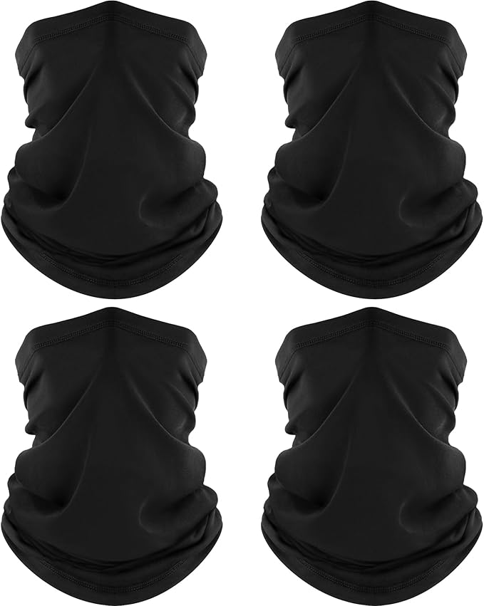 4 Pack Neck Gaiter, Cooling Breathable Face Mask UV Protection Scarf Hiking Bandana for Men/Women