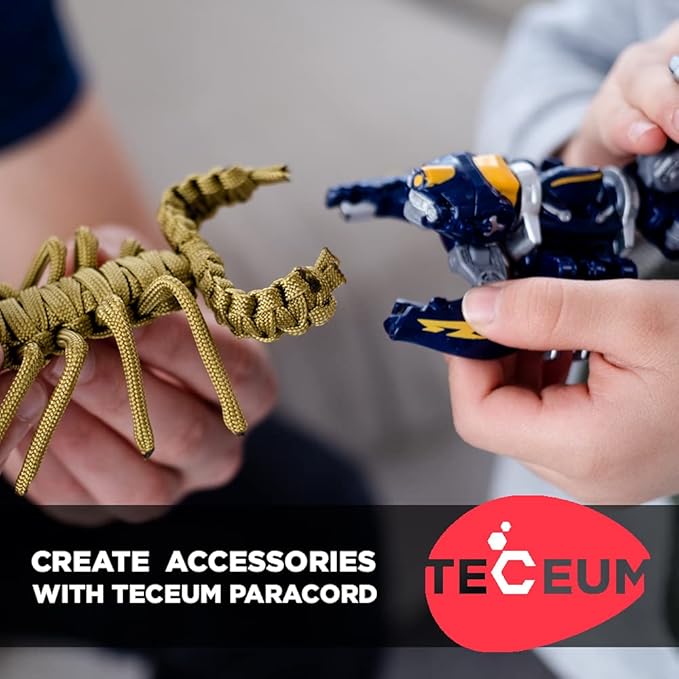 TECEUM 5/32" Paracord Rope 1000 – 1000ft / 200ft / 100ft / 50ft – Tactical Parachute Cord 4mm – 45+ Colors – Nylon String for Survival & Camping Gear – Stripe Cord for Survival – Utility Rope