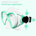 Kids Swim Goggles Snorkel Diving Mask for Boys Girls Ages 5-15, Two-Color Anti-Fog Swimming Goggles with Nose Cover