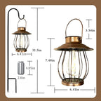 Solar Lanterns Outdoor Waterproof - Outdoor Hanging Lantern with Shepherds Hook, Christmas Halloween Housewarming Gifts for Women Mom Grandma, Lanterns Decorative Outdoor for Yard Patio Backyard Porch