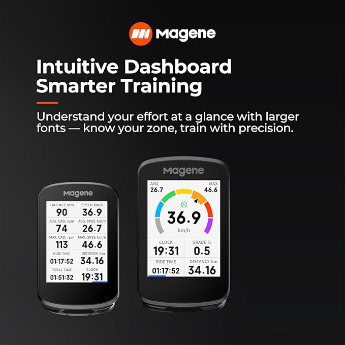 Magene C606 Smart Navigation GPS Bike Computer with Offline Map, 2.8-inch Color Touchscreen, WiFi & Bluetooth Cycling Computer, 11 Languages, IPX7 Waterproof