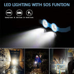 Solar Charger, 20000mAh Portable Type-C Solar Power Bank with 4 Cables, Waterproof Battery Pack, Outdoor External Backup Power Charger Six Outputs/LED Flashlights, Perfect for Camping Travel