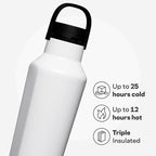 Corkcicle Sport Canteen - Keeps Drinks Cold 25 Hours - Stainless Steel Water Bottle - Triple-Insulated - Spill-Proof - Summer Drinkware Gift - Keeps Drinks Ice Cold - 20 oz - Gloss White
