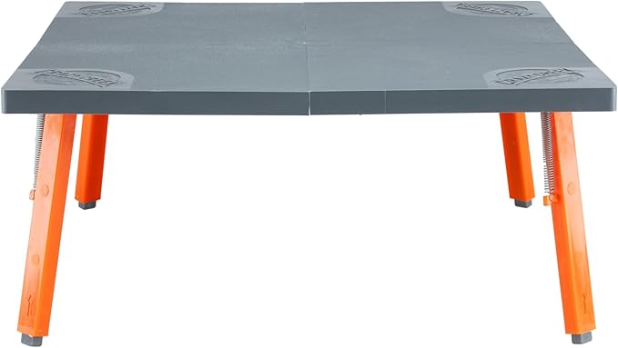 Crazy Creek Pack Table, Compact 12" x 12" Outdoor Folding Table, Gray and Orange