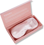 Silk Sleep Mask - 100% Pure 22 Momme Mulberry Silk Eye Sleeping Mask for Women and Men - Blackout Eye Mask for Sleeping (Light Pink)