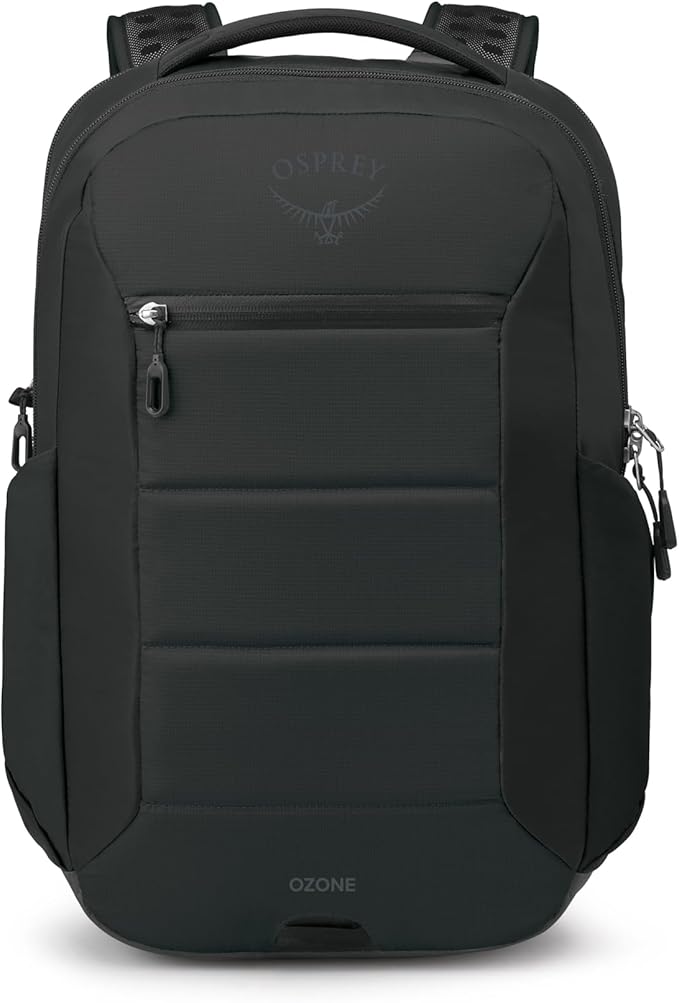 Osprey Ozone Laptop Backpack with Ventilated AirScape™ Backpanel - Lightweight Travel Backpack with 16” Laptop Sleeve - Carry-On Compatible Travel Bag for Men and Women, Black