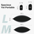 Kootek Camping Hammock, Portable Hammocks with Tree Straps & Attached Carry Bag, Camping Essentials Gear, Perfect for Outside Indoor Hiking Beach Backpack Travel