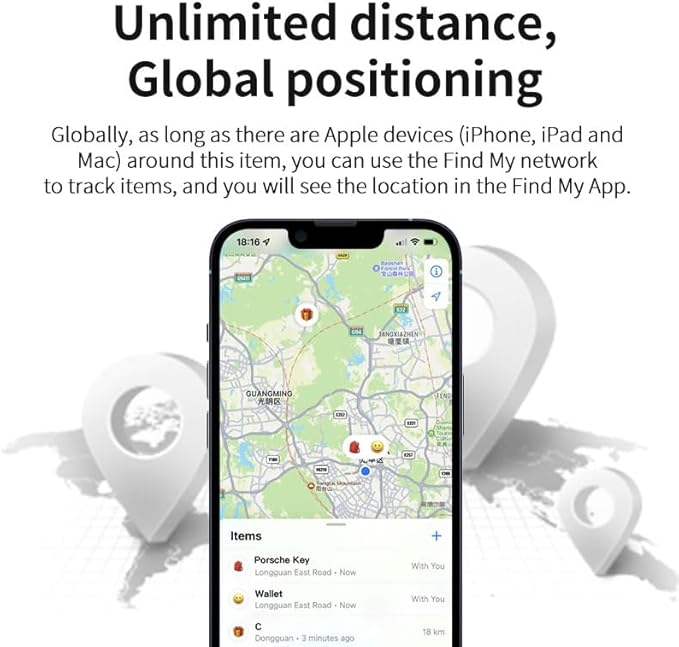 Find My Tag,Item Finder for Keys, Car, Wallet, Luggage, Bag, Pets and More, Works with Apple Find My App (iOS only), GPS Tracker for Kids (White)
