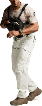 CQR Men's Tactical Pants, Water Resistant Ripstop Cargo Pants, Lightweight EDC Work Hiking Pants, Outdoor Apparel