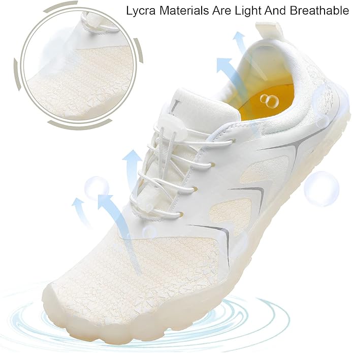 L-RUN Barefoot Water Shoes Women Mens Aqua Sock Athletic Hiking Water Sports Shoes for Swim Beach Pool Sand Diving Walking