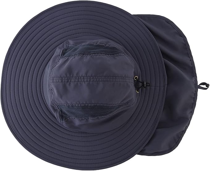 Home Prefer UPF 50+ Mens Wide Brim Fishing Hat with Neck Flap Sun Hat for Men Women Sun Protection Cap