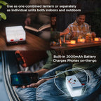 LuminAID Trio Solar Cube Lanterns with Phone Charger - LED Lamp for Camping, Hiking, and Travel - Emergency Light for Power Outages, Hurricane, Survival Kits