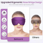 Sleep Mask, Premium Eye Mask for Sleeping, 3D Ergonomic Designed Sleeping Mask, Upgraded Light Blocking & Blindfold Sleep Masks for Women, Men (Purple)
