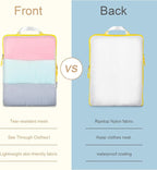 Lightweight Compression Packing Cubes for Suitcases, Compressible Expandable Travel Packing Organizer with Clear Toiletries and Backpack Bag, Travel Essentials for Carry on Luggage 7 Set