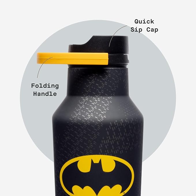 Corkcicle Sport Canteen - Keeps Beverages Cold 25 Hours - Triple Insulated Stainless Steel - Screw-On Lid - Reusable Bottle - Summer Drinkware Gift - Keeps Drinks Ice Cold - 20 oz - Batman
