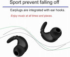 Sports Earbuds Tips Replacement Ear Fins Wingtips Noise Isolation Replacement Eartips Adapters for in Ear Earphones 4mm to 6mm Nozzle Attachment 3 Pairs Left & Right, Balck
