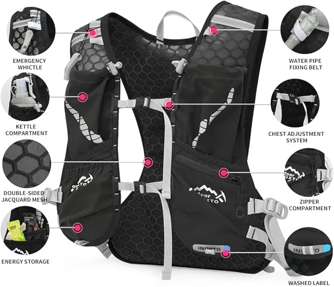 Running Hydration Vest for Men Women Water Backpack for Running 3L Running Hydration Pack for Trail Running Marathon Race Hiking