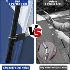 UNP Tents 6 Person Waterproof Windproof Easy Setup,Double Layer Family Camping Tent with 1 Mesh Door & 5 Large Mesh Windows -10'X9'X78in(H)