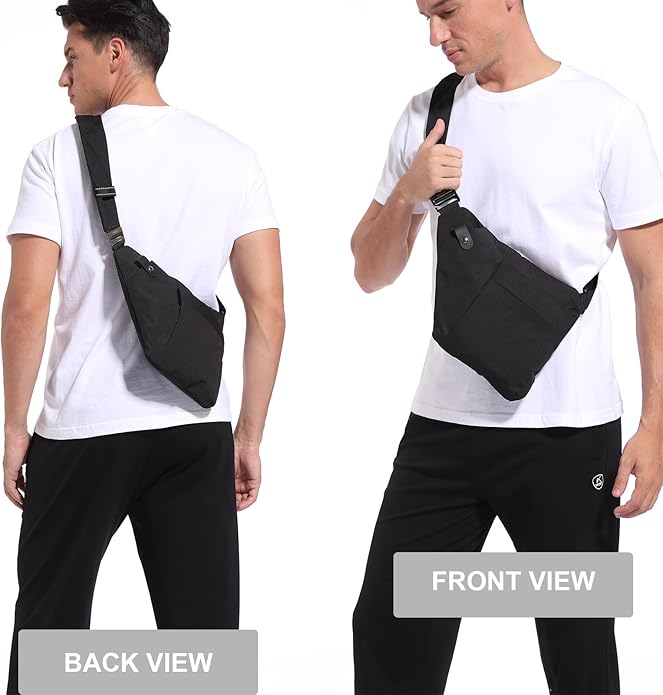 Sling Bag Cross Body Bag, Anti Theft Crossbody Bags for Travel Lightweight Chest Shoulder Bags for Women Men