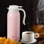 GiNT 51 Oz Stainless Steel Thermal Coffee Carafe, Double Walled Vacuum Insulated Flask, 12 Hour Heat Retention, 1.5 Liter Tea, Water, and Coffee Dispenser (Upgraded version Pink)