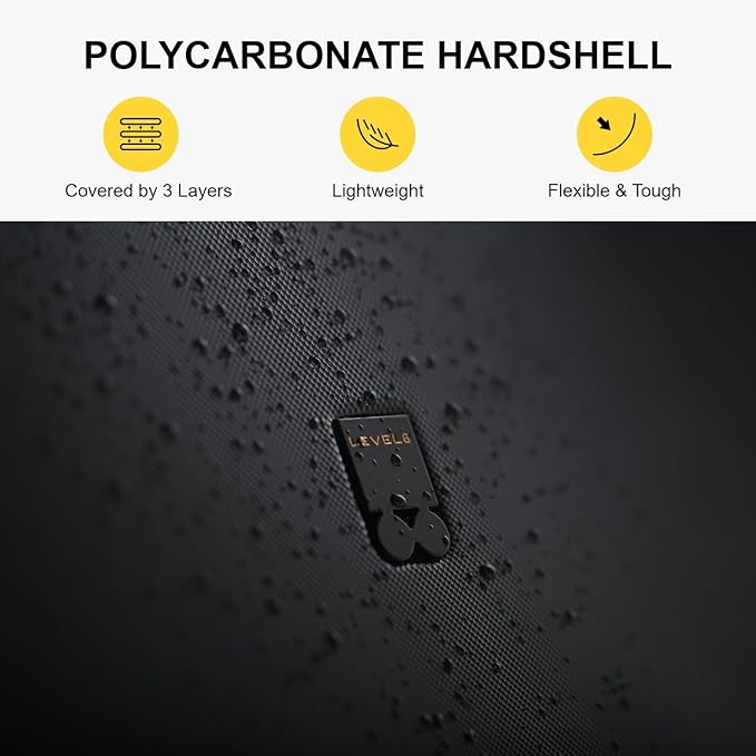 LEVEL8 Luggage Sets 3 Piece, 20 Inch Carry on, 24&28 Checked Hardshell Suitcases Set, Lightweight Luminous Textured Large Luggages with Spinner Wheels Tsa Lock, 3-Piece Set (20/24/28), Black