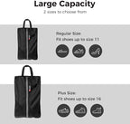 pack all Foldable Plus-Sized Shoe Bag for Travel, Water-Resistant Ultralight Shoe Pouch for Gym, Odor-Resistant Soccer Cleats Bag for Sport (Dual Pocket Version)