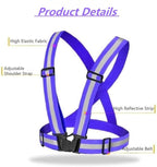 Reflective Running Vest 2-10 Pack, High Visibility Reflective Gear Night Cycling Safety Vest Strap for Men Women Kids