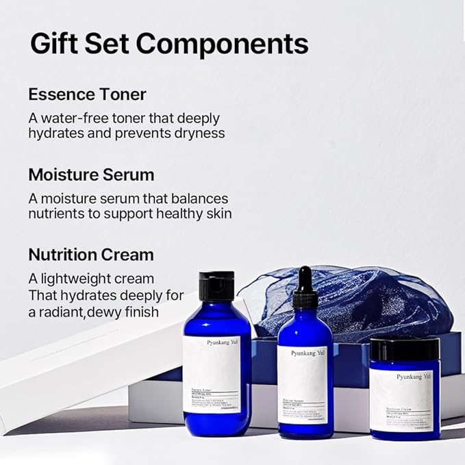 Pyunkang Yul PKY Barrier Line Skincare Gift Set, Holiday Essentials for Moisturizing & Nourishing, Toner, Serum & Face Cream, Ideal for Gifting (3-Item Set)