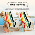 Loon & Lake Luxury Beach Towels Set of 2 - Retro Stripes | 2 Pack 30" x 60" | Crafted from 100% Combed Cotton | Ultra Plush & Super Soft | Retro Collection 1969