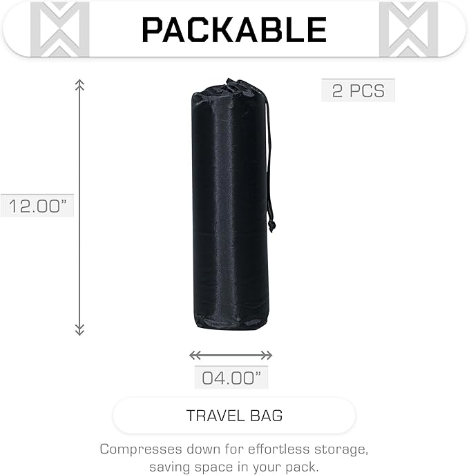 Camping Pillow 2 Pack — Camp Pillow, Memory Foam Pillows 2 Pack — for Sleeping Bag & Hiking, Reliable & Comfortable