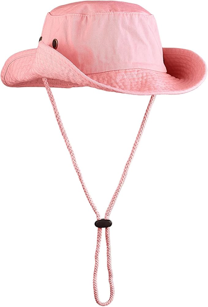 Wide Brim Hiking Fishing Safari Boonie Bucket Hats 100% Cotton UV Sun Protection for Men Women Outdoor Activities