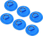 TOBWOLF 6 Pack Stainless Steel D-Ring Patch for Inflatable Boat Kayak Dinghy SUP, D-Ring PVC Patch Stand-Up Paddleboard Canoe Rafting Accessories, NO Glue Included