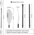Kayak Paddle 4 Pieces Aluminum Shaft and PP Blade Floating 86.6in/220cm, 90.5inch/230cm Lightweight Oars