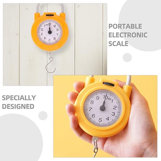 MAGICLULU 2pcs Portable Digital Hanging Luggage Scale with Hook Mini Handheld Electronic Weight Scale for Travel and Home Use High Precision Spring in Yellow and Blue