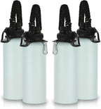 Volhoply Insulated Water Bottles Bulk 4 Pack, 40 oz Stainless Steel Sports Bottle with Paracord Handle & Spout, Metal Double Wall Travel Cups with Wide Mouth,Reusable Large Water jug(Fog,4 Set)