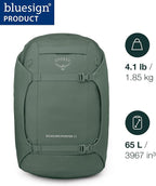 Osprey Sojourn Porter 65L Travel Backpack - Carry-On Compliant Luggage with StraightJacket Compression and Padded Laptop Sleeve - Durable Pack for International or Urban Travel Black