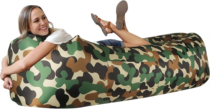 WEKAPO Inflatable Sun Lounger, Air Sofa, Hammock, Portable, Waterproof and Leak-Proof, Ideal for Backyard, Beach, Travel, Camping, Picnics and Music Festivals