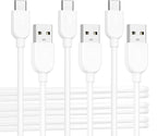 Cable Matters 3-Pack USB A to USB C Cable 6ft in White, Support Apple CarPlay, Android Auto, USBA to USBC Charging Cable for iPhone 16/15 Pro Max Plus, Galaxy S23