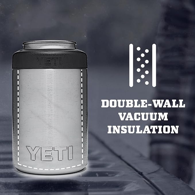 YETI Rambler 12 oz. Colster Can Insulator for Standard Size Cans, Navy/White/Badge