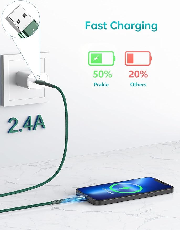 iPhone Charger Cable 2Pack 6FT, [Apple MFi Certified] Lightning Cable, iPhone Fast Charging Cord Extra Durable USB A to Lightning Cable Compatible with iPhone 14 13 12 11 Pro Max and More (Green)