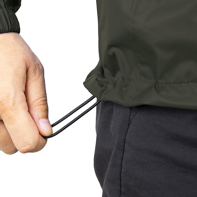 33,000ft Packable Rain Jacket Men's Lightweight Waterproof Rain Shell Jacket Raincoat with Hood for Golf Cycling Windbreaker