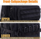 Military Tactical Backpack 45L Large Tactical Backpack for Men, Hiking Rucksack With Bottle Holder