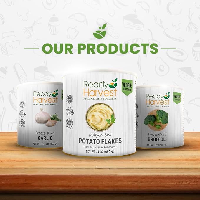 Ready Harvest Freeze-Dried Mushroom for Emergency Food Supply | Camper Must-Haves Camping Essentials | Hurricane Preparedness Items, Survival Food, Pantry Staples | #10 Can | 25-Year Shelf Life