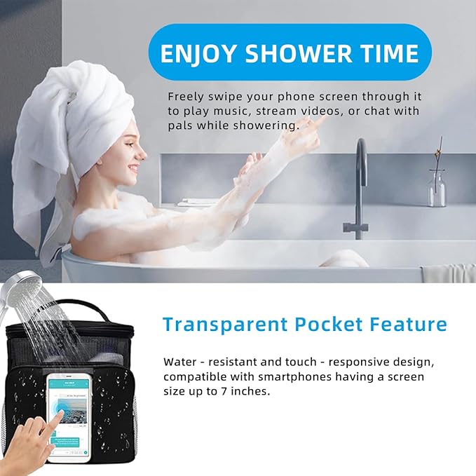 Quick Dry Mesh Shower Caddy Portable, Travel Toiletry Bag,Personal Essentials for Men Women Camping Beach&Dorm Room&travelling&Makeup Organizer,Medium, Black