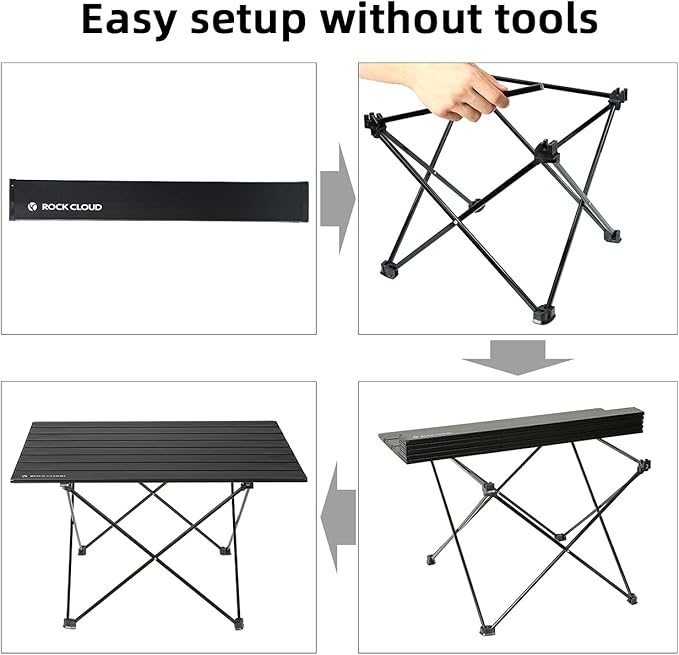 ROCK CLOUD Portable Camping Table Ultralight Aluminum Camp Table Folding Beach Table for Camping Hiking Backpacking Outdoor Picnic