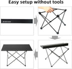 ROCK CLOUD Portable Camping Table Ultralight Aluminum Camp Table Folding Beach Table for Camping Hiking Backpacking Outdoor Picnic
