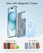 podoru for Magsafe Battery Pack, 5000mAh Magnetic Power Bank with Type-C Cable 20W PD Fast Charging Lighting Input Wireless Portable Charger for iPhone 17/16/15/14/13/12/ All Series-Sierra Blue