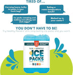 Healthy Packers Ice Packs for Lunch Boxes & Coolers - Freezer Packs - Original Cool Pack | Cooler Accessories for Beach, Camping & Fishing | Slim & Long-Lasting Reusable Ice Pack for Cooler