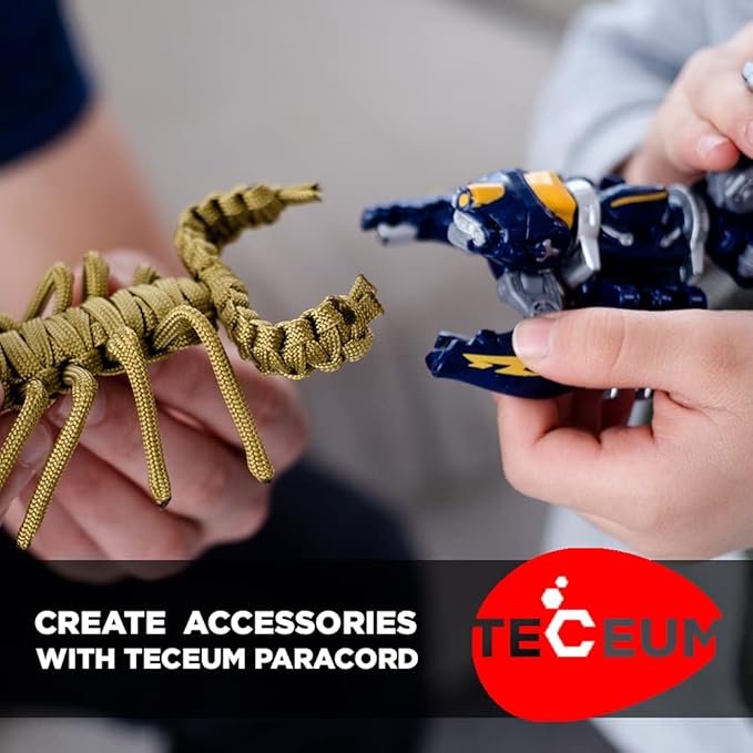 TECEUM 5/32" Paracord Rope 1000 – 1000ft / 200ft / 100ft / 50ft – Tactical Parachute Cord 4mm – 45+ Colors – Nylon String for Survival & Camping Gear – Stripe Cord for Survival – Utility Rope