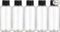 DNSEN Travel Bottles for Toiletries 3.4 oz Travel Size Mouthwash Bottles with Black Screw Cap, BPA Free Leak-Proof Portable Liquid Container 5 pack